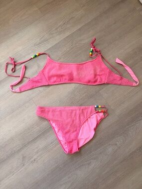 Calzedonia pink textured beaded bikini